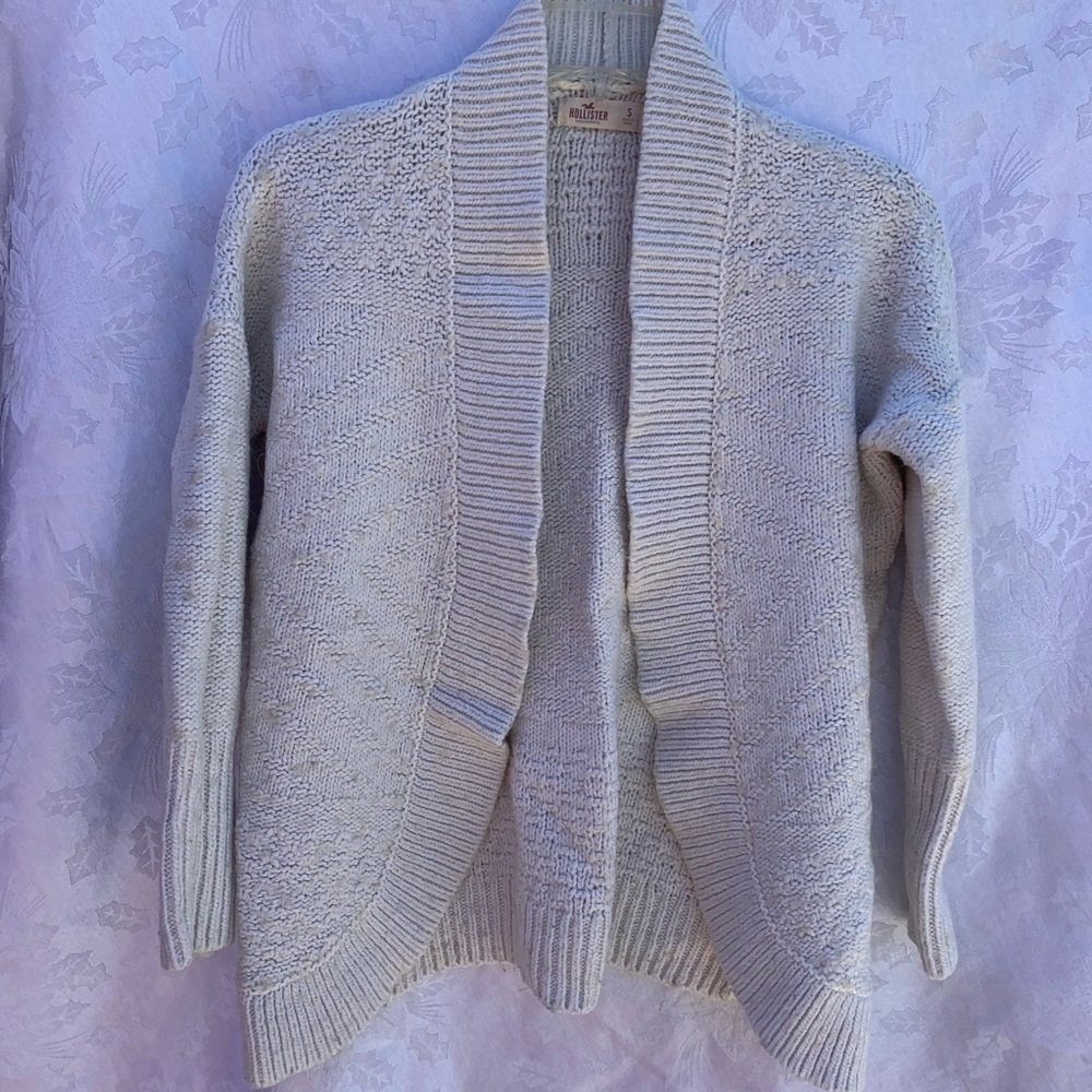 Hollister White Cardigan